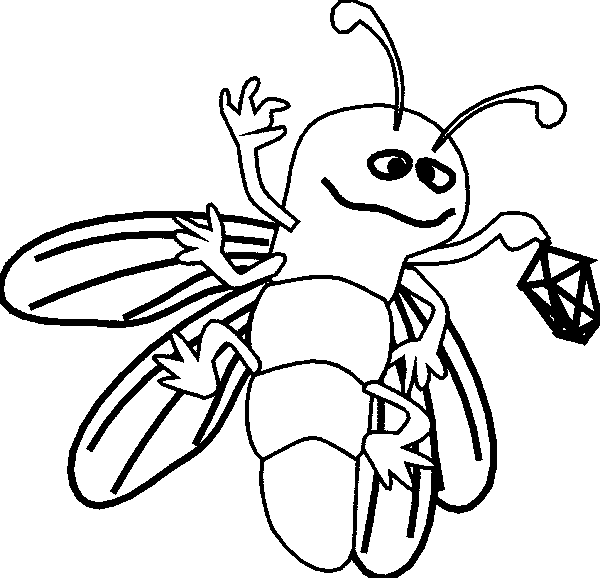 Lightning Bug Coloring Pages. lightning bug black and white vector ...
