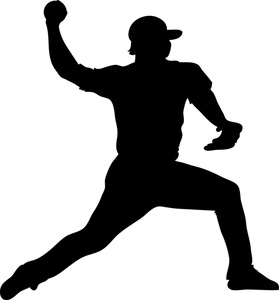 Silhouette Of A Baseball Pitcher Clipart