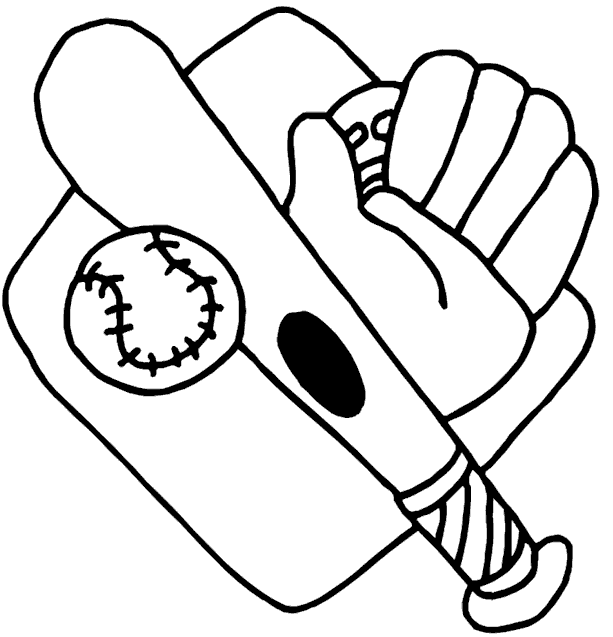 Baseball Diamond With Bat Ball And Glove