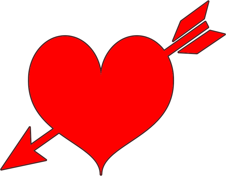 Red heart with arrow clipart