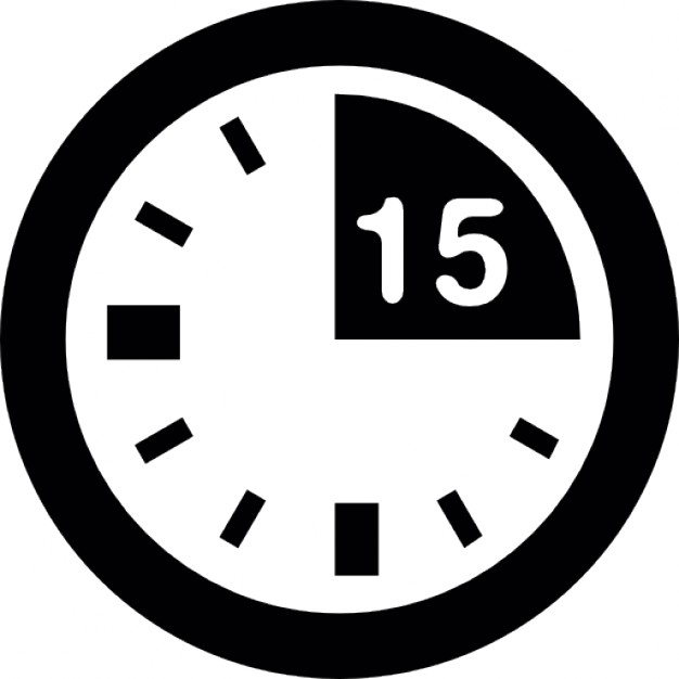 15 minute mark on clock Icons | Free Download