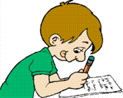 Boy writing letter clipart