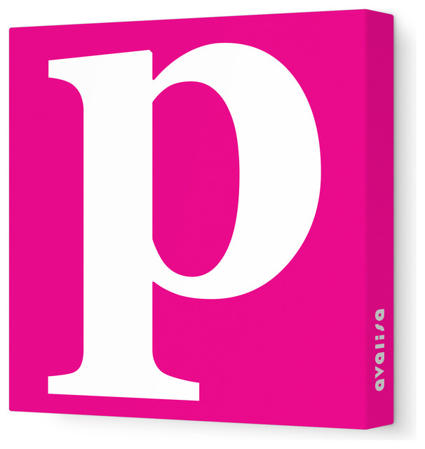Letter - Lower Case 'p' Stretched Wall Art, 28" x 28", Fuchsia ...