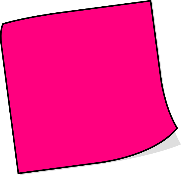 Pink Sticky Note Clip Art - vector clip art online ...