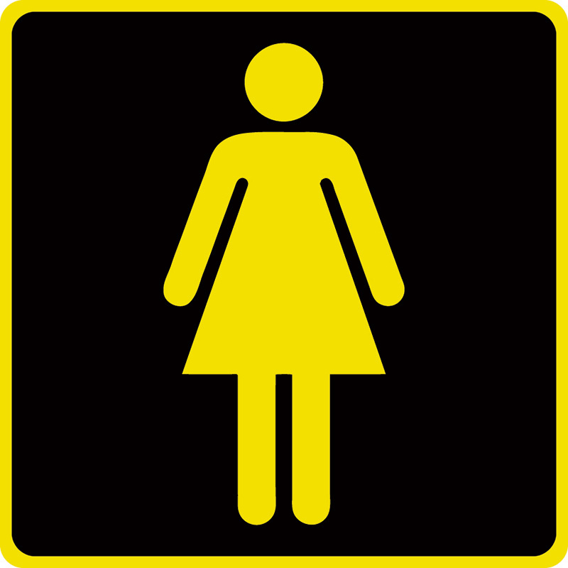 Female Sign (Wall) : Ladies' Restroom Placards