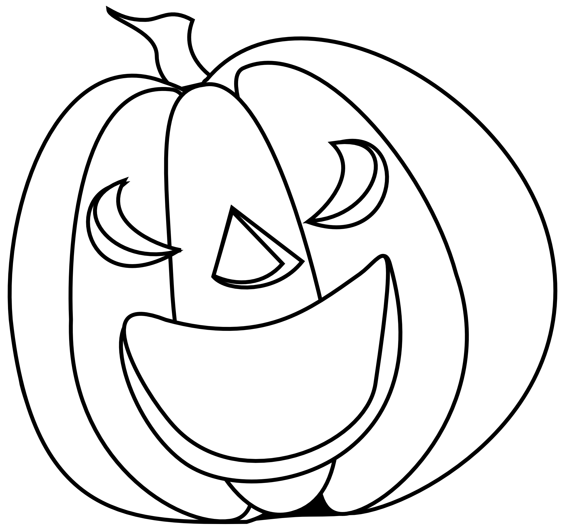 halloween pumpkin smile halloween black white line ...