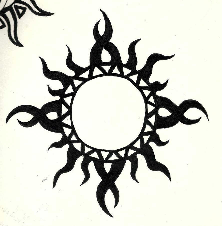 Tribal Sun Tattoos - Designs and Ideas