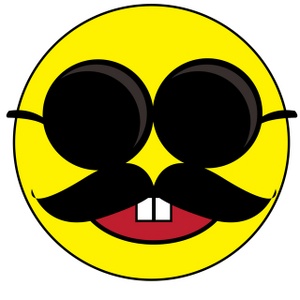 Smiley Clipart Image - Smiley Face With a Mustache and Sunglasses