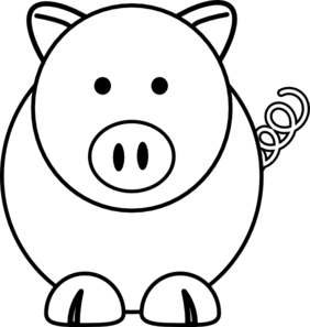 White Cartoon Pig clip art - vector clip art online, royalty free ...