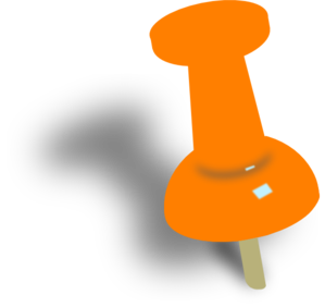 Orange Push Pin clip art - vector clip art online, royalty free ...