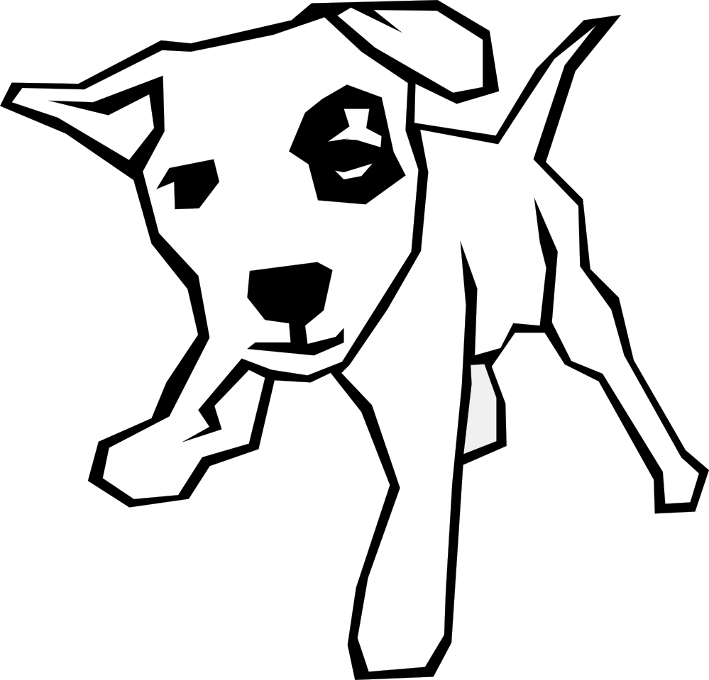 dog simple drawing 5 black white line art scalable vector graphics ...
