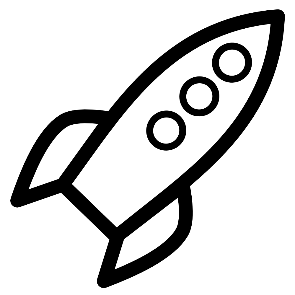 Clip Art: rocket icon black white line ...