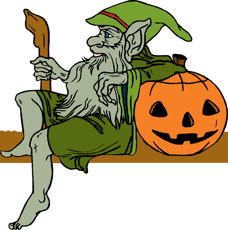 Troll and Pumpkin Clip Art