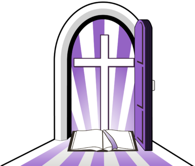 Image: Cross in Purple Doorway | Cross Image | Christart.com
