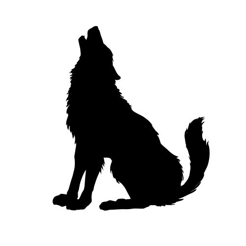 WOLF HOWLING VINYL DECALS, Wolf Howling Silhouette Wall Decals ...