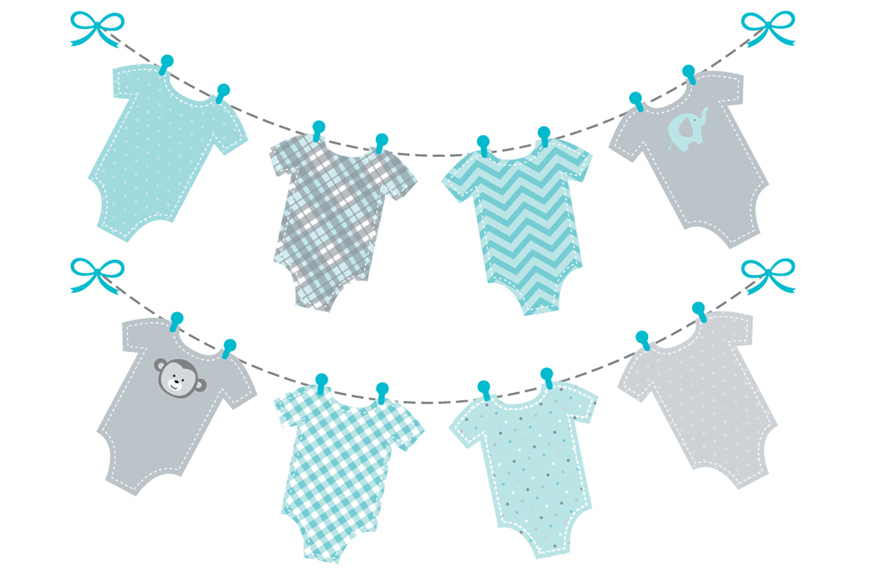 baby boy onesie bunting banner by Design Scraps in Graphics