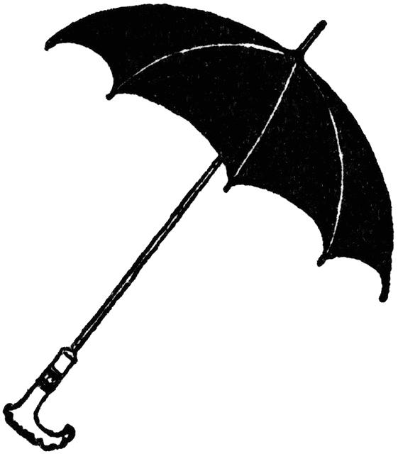 Black Umbrella with Curved Handle | ClipArt ETC