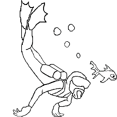 scuba diver boy Colouring Pages