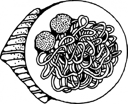 food spaghetti drawing cartoon - Free Clipart Images
