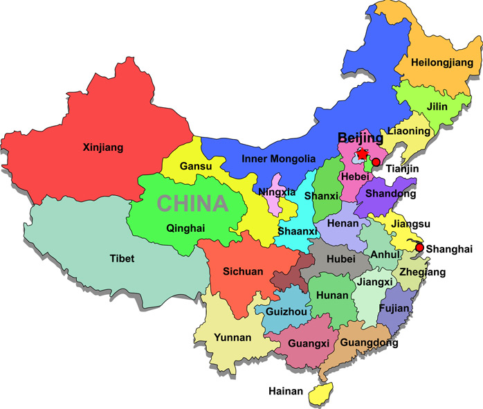 Clear china map clipart