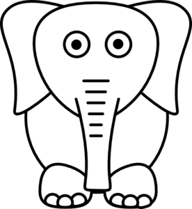 Elephant Black And White Clipart