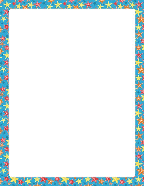 Page border with starfish on a blue background. Free downloads at ...