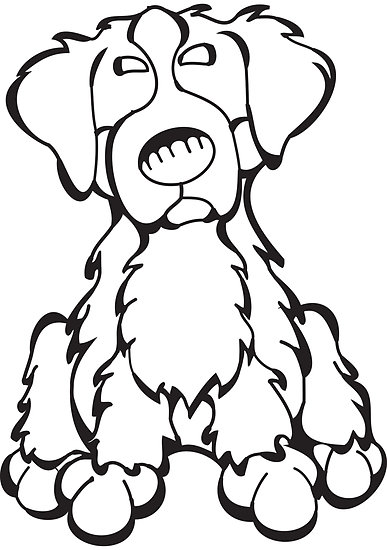 Bernese Mountain Dog - Outline" by Angry Squirrel Studio | Redbubble