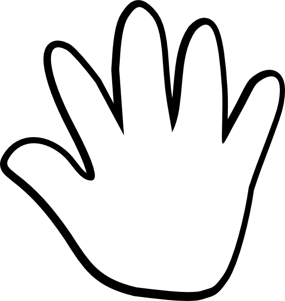 Child Handprint Black/white clip art - vector clip art online ...