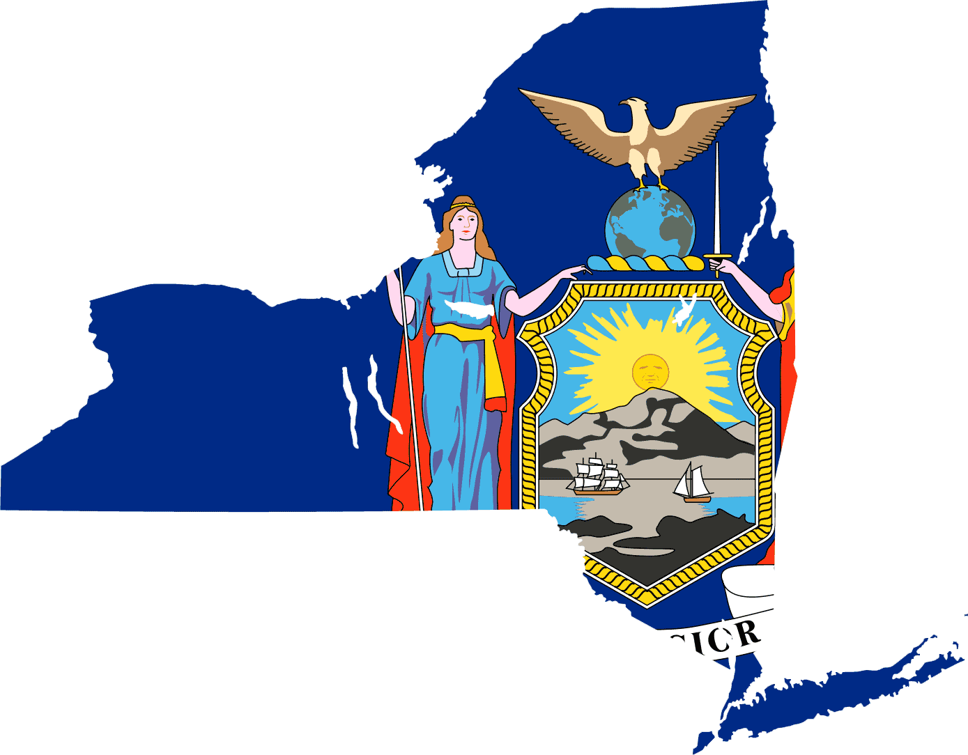 New York Flag Map • Mapsof.net