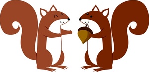 Squirrels Clipart Image - A Squirrel Holding An Acorn Standing ...