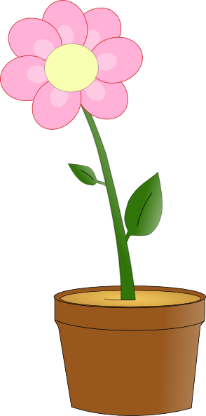 Pink Flower In Pot Clip Art - vector clip art online ...