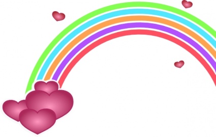 Valentine Rainbow clip art vector, free vector graphics