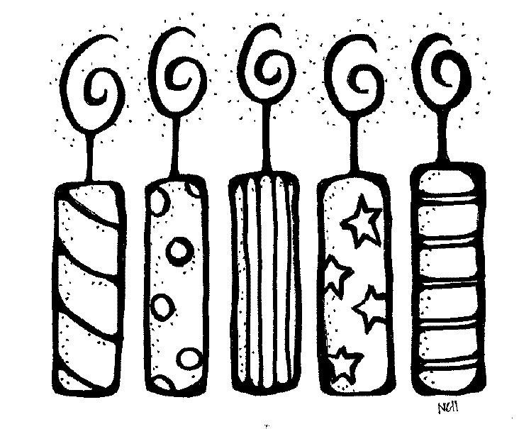 Birthday candle clipart black and white
