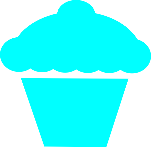 Cupcake Teal Muffin Clip Art - vector clip art online ...