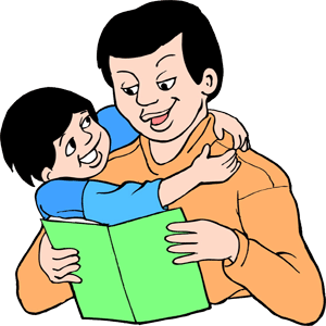 Boy scared father clipart