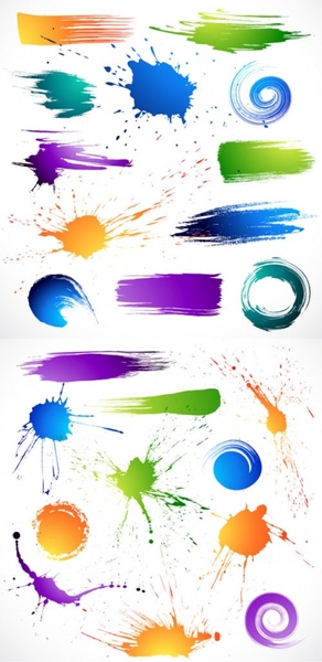 The splash brush effects vector Free vector in Encapsulated ...