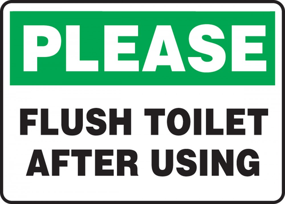 Please Flush Toilet After Using Housekeeping Safety Sign MHSK970. 