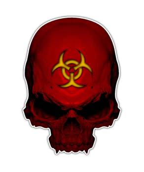 Biohazard Toxic Zombie Skull Sticker - Aftershock Decals