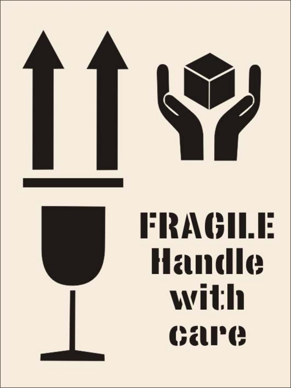 Fragile Handle with Care Stencil (190 x 300mm)