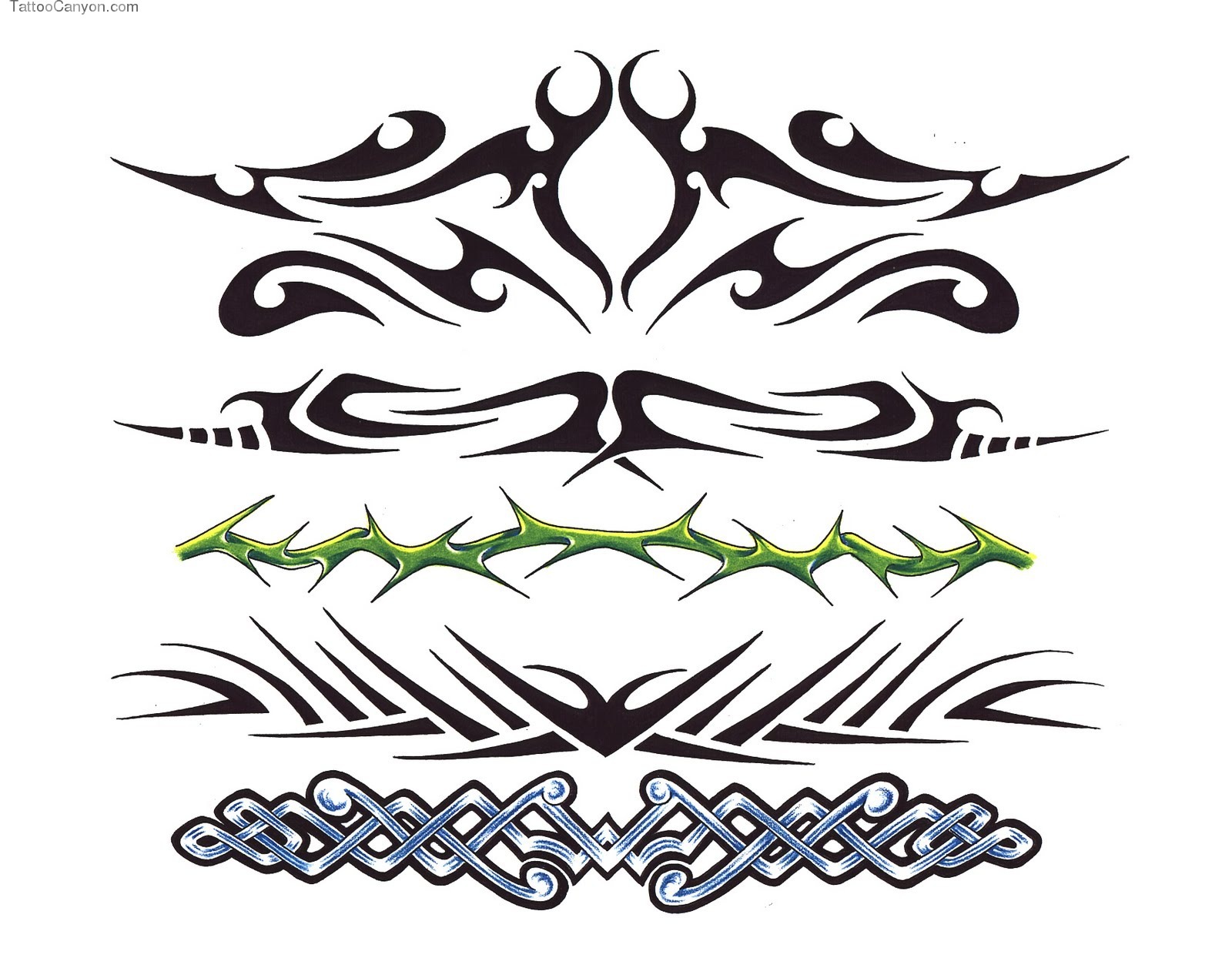 Tribal Flower Tattoo Designs On The Lower Back Picture #