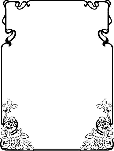 clipart flower border black and white - photo #19