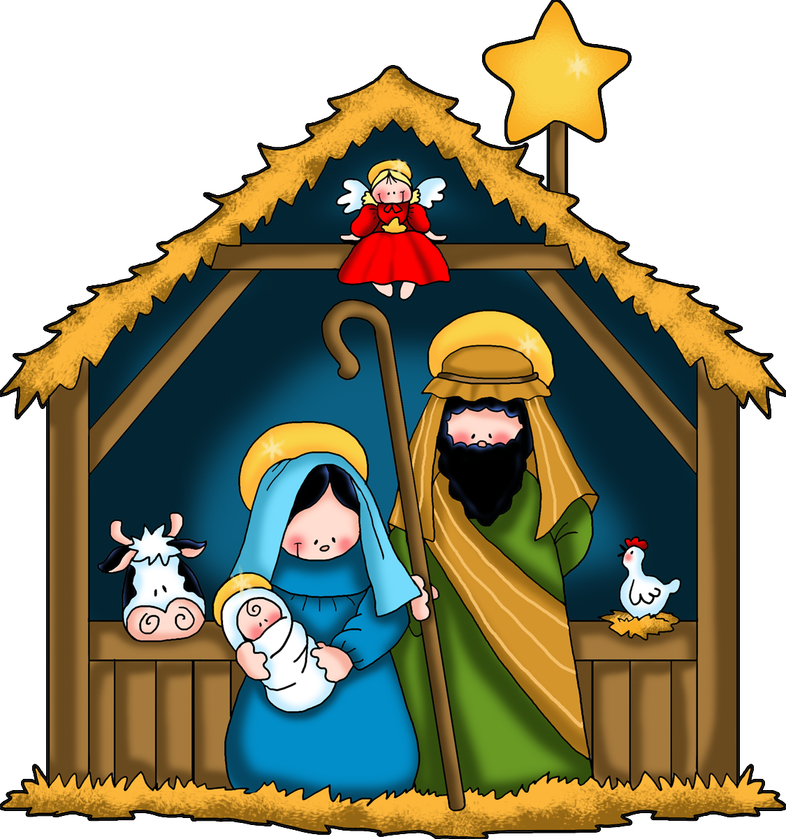 clipart christmas manger scene - photo #3