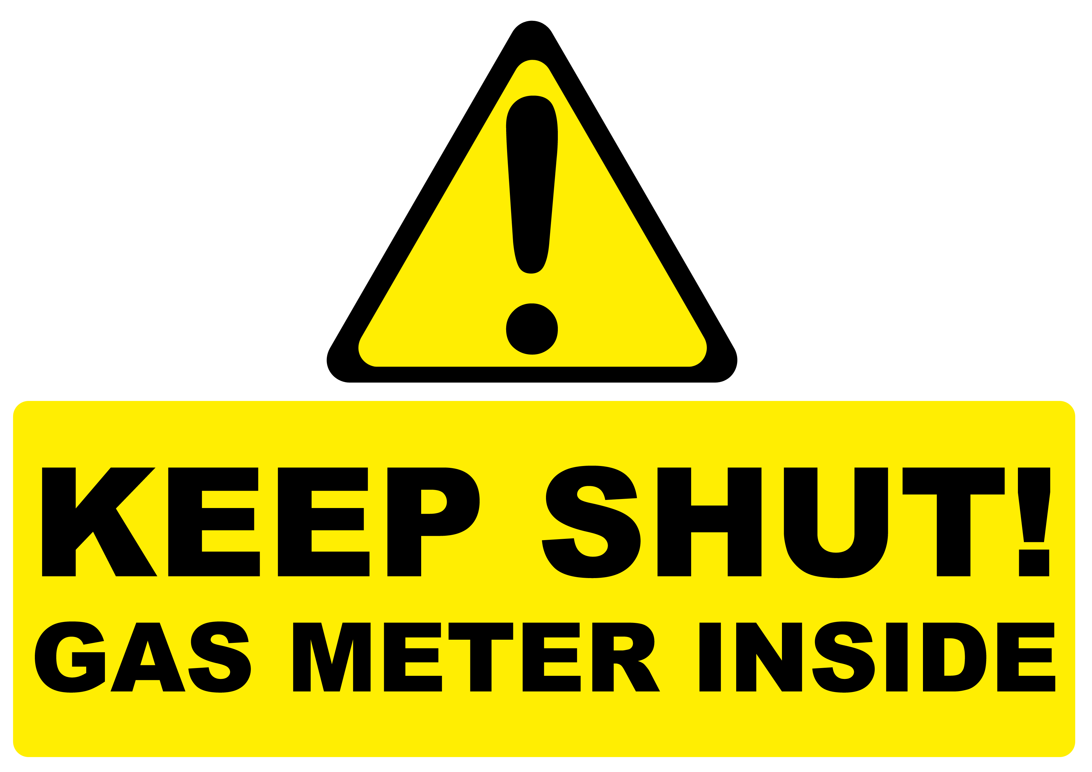 Caution Keep Shut Gas Meter image - vector clip art online ...