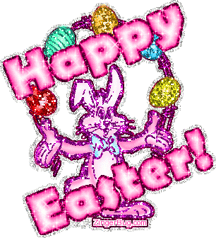 Juggling Easter Bunny Glitter Graphic Comment