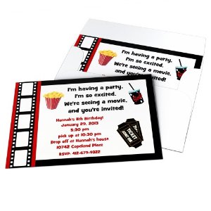 Movie Night Birthday Party Invitations - Set of 20 ...