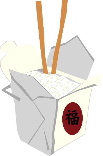Chinese food takeout box clipart