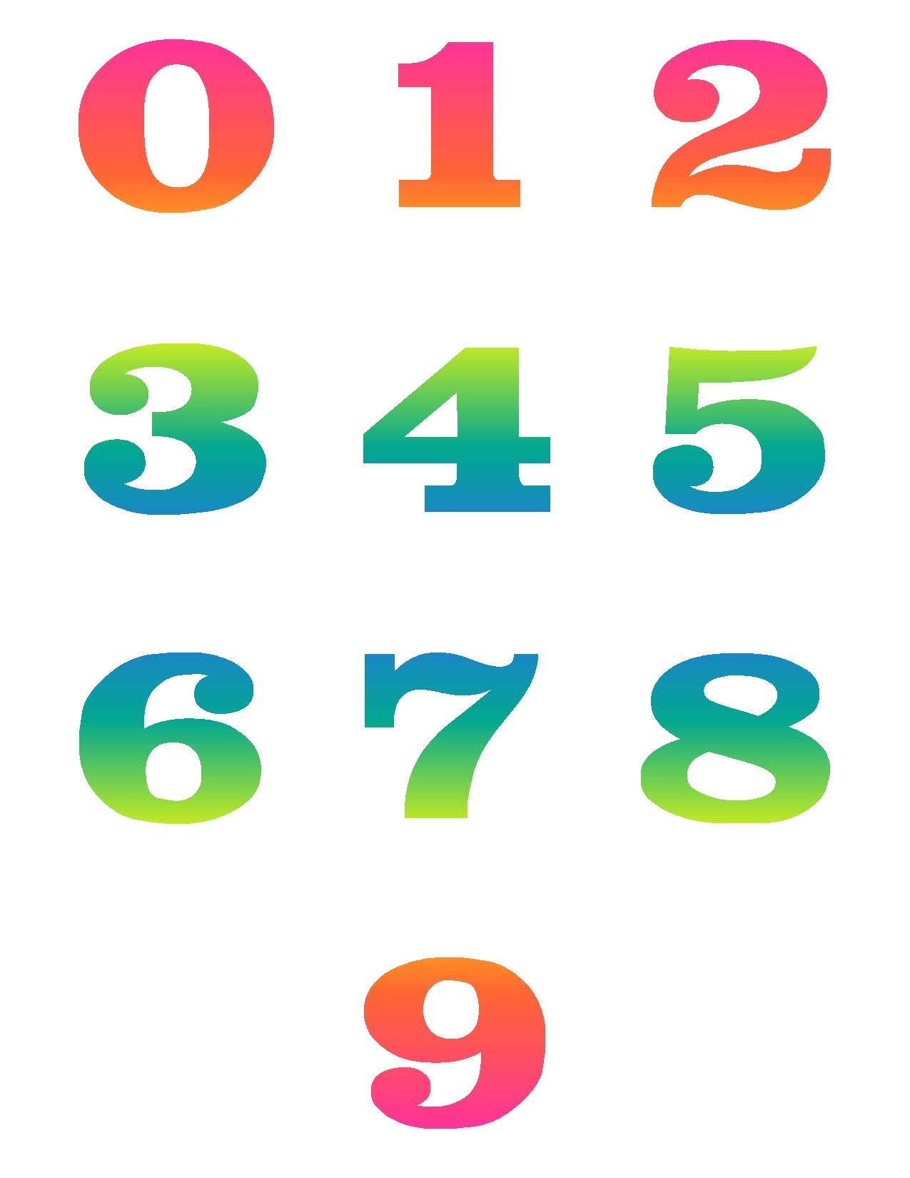 Free clip art numbers 1 10