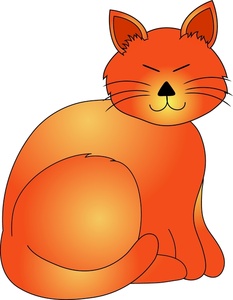 Orange Cat Cartoon Clipart