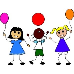 Free Kid Clip Art Image - Happy Children with Balloons - Polyvore