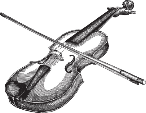 Cartoon Of Black And White Violin Clip Art, Vector Images ...